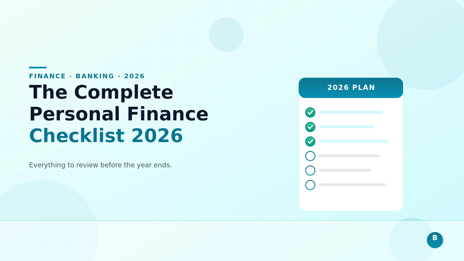 The Complete Personal Finance Checklist for 2026